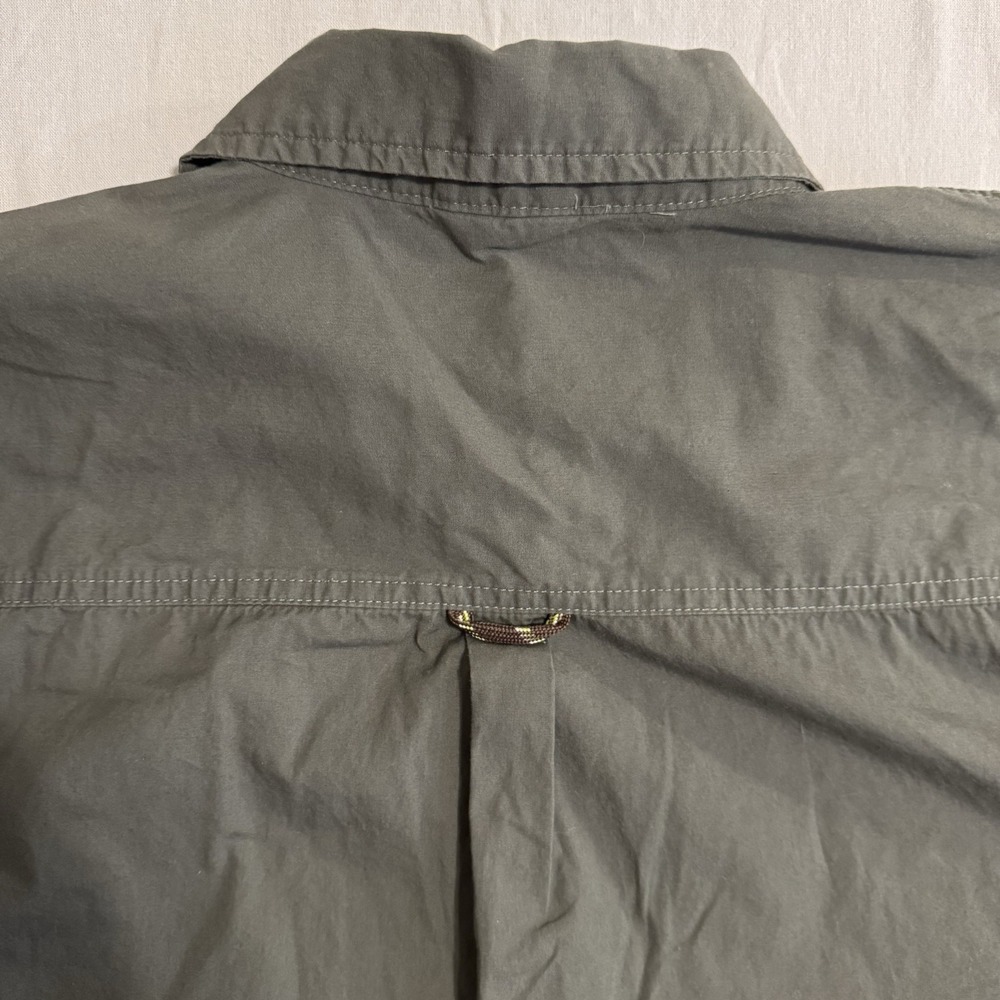 Wrangler Fishing Shirt Mens Medium Vented Short Sleeve Green Army Gray Outdoors - Picture 12 of 12